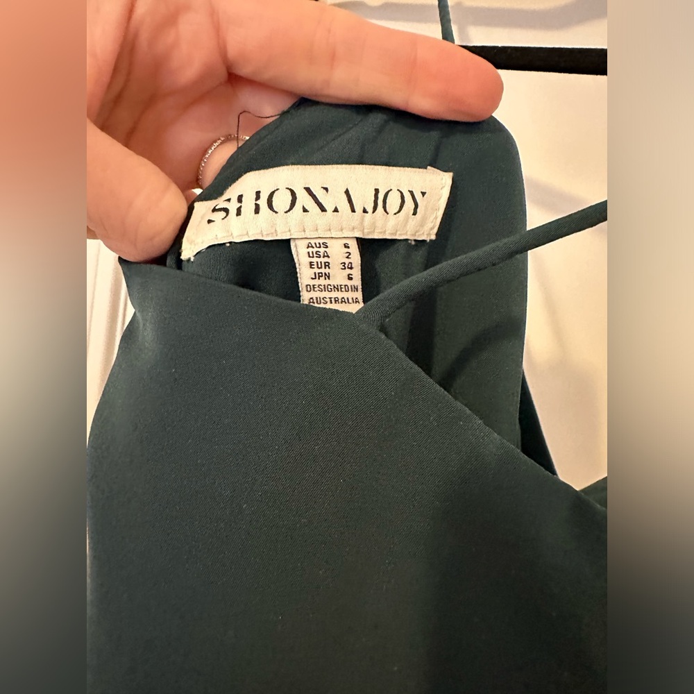 Shona Joy Green V-Neck Dress - Size US 2 - New/Never worn - Picture 4 of 5